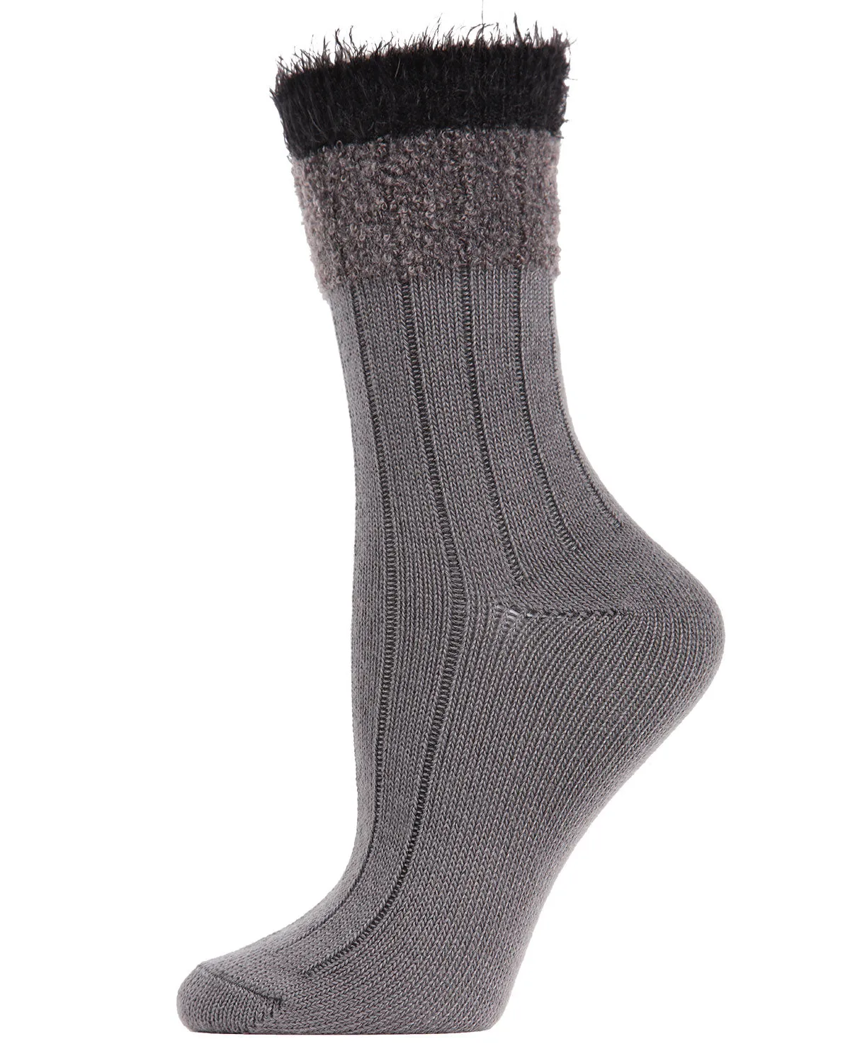 Women's Parfait Striped Fuzzy Cuff Crew Socks sold by MeMoi product image thumbnail 4