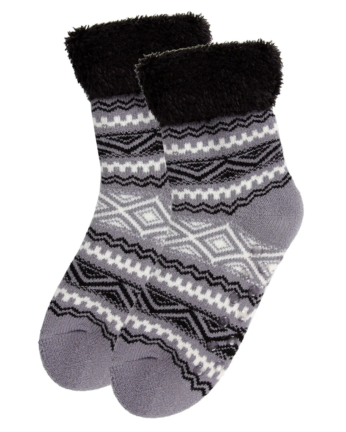 Women's Aztec Fair Isle Plush Cabin Socks sold by MeMoi product image thumbnail 3