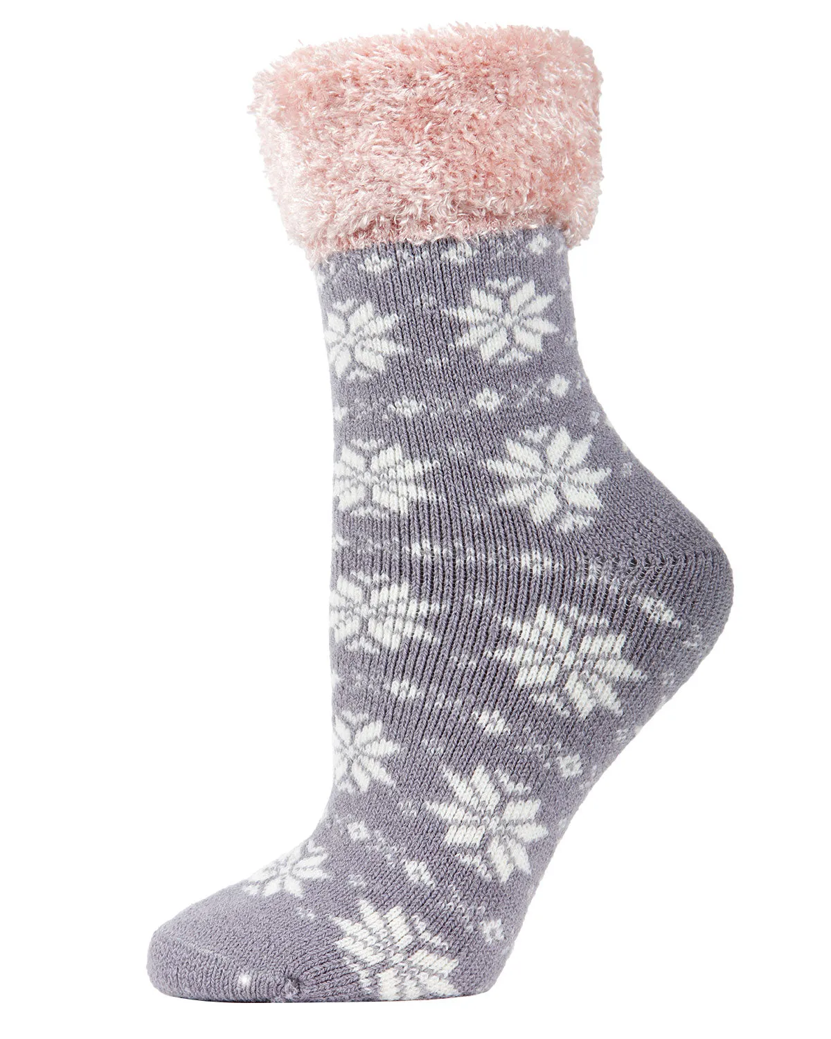 Women's Snowflake Fairisle Plush Cabin Socks sold by MeMoi product image thumbnail 4