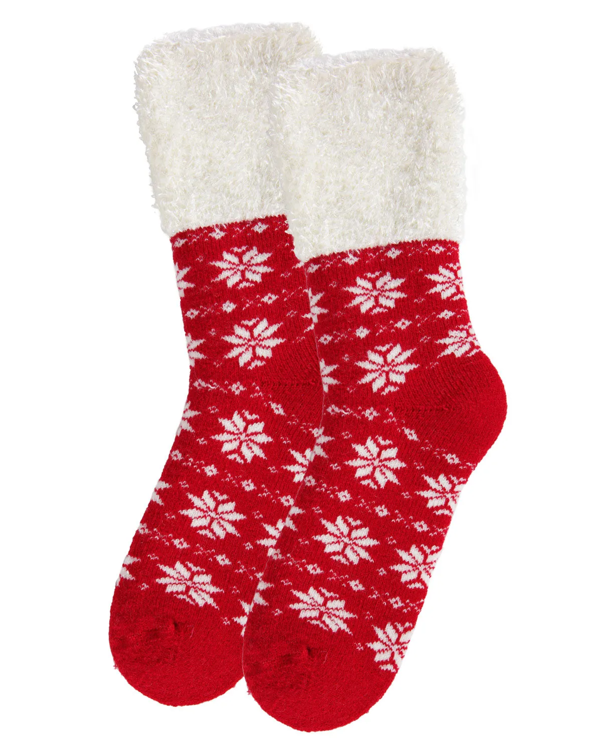 Women's Snowflake Fairisle Plush Cabin Socks sold by MeMoi product image thumbnail 3