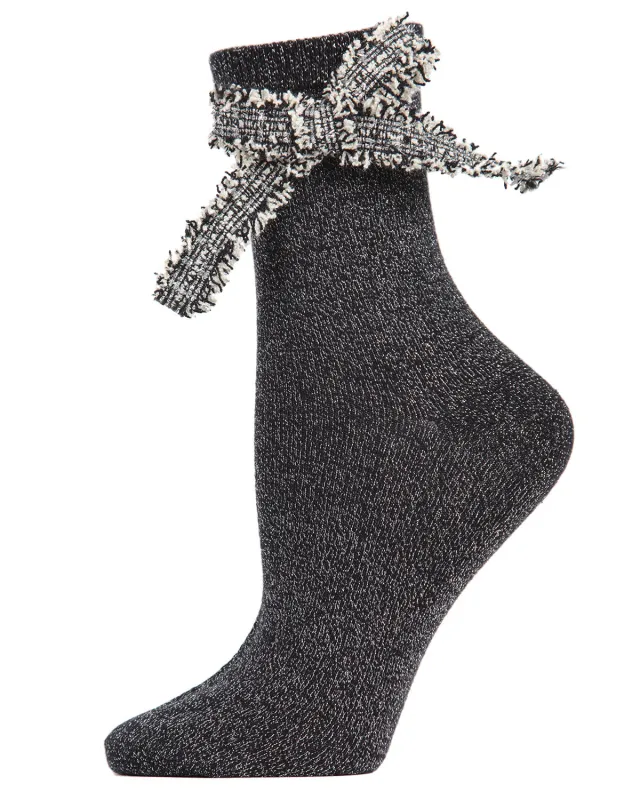 Women's Glitter Dream Bow Cotton Blend Anklet Sock sold by MeMoi