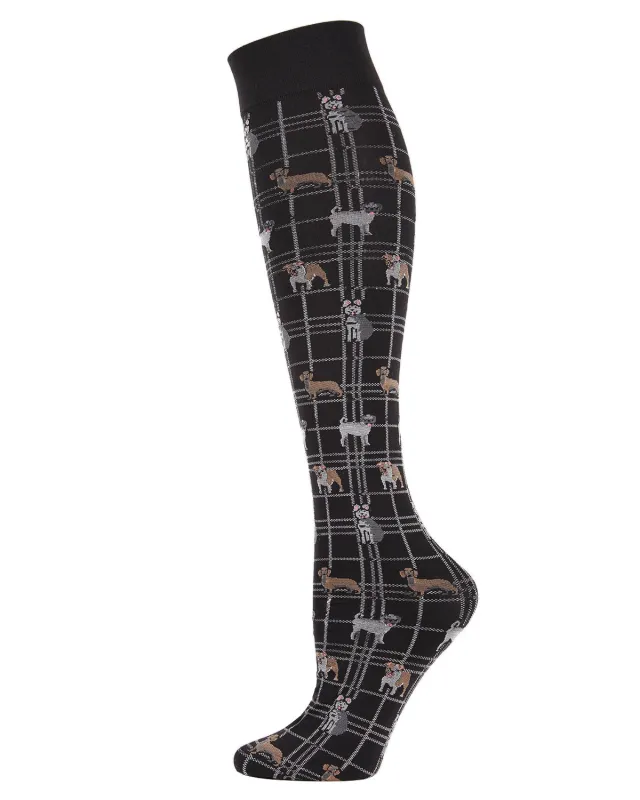 Women's Pooches Plaid Knee High Socks sold by MeMoi