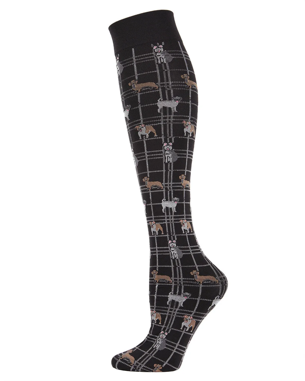 Women's Pooches Plaid Knee High Socks sold by MeMoi