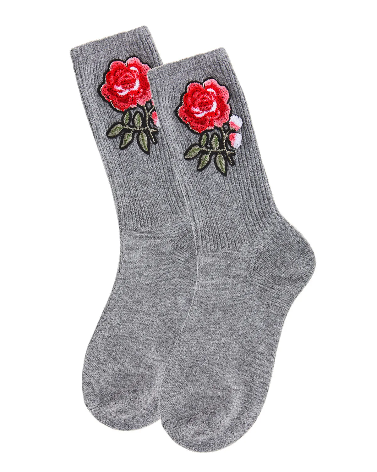 Women's Embroidered Rose Path Vintage Style Crew Socks sold by MeMoi product image thumbnail 2