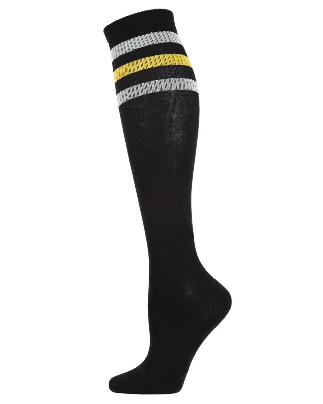Women's Mod Stripe Knee High Glitter Tube Socks sold by MeMoi