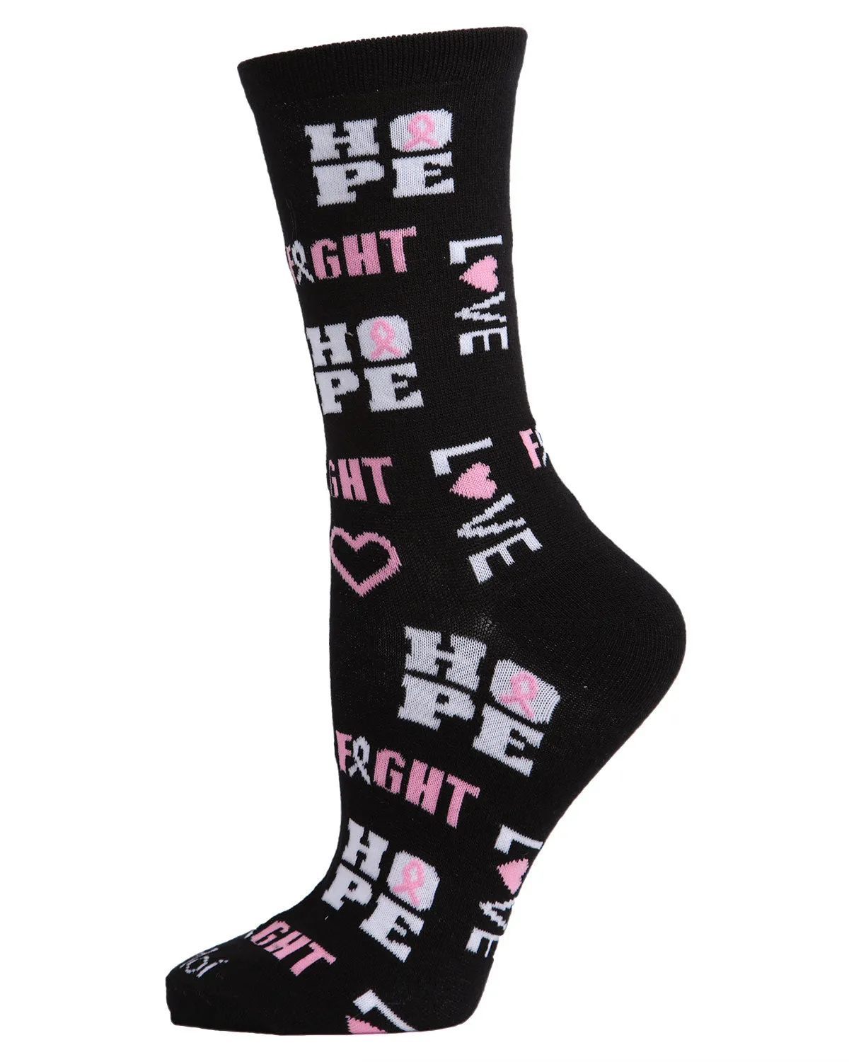 Hope Love Fight Breast Cancer Awareness Bamboo Blend Socks sold by MeMoi product image thumbnail 4