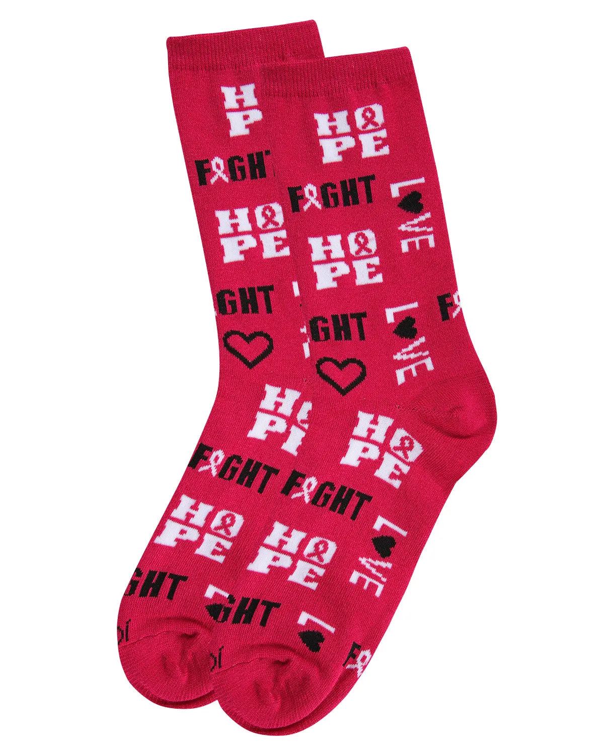 Hope Love Fight Breast Cancer Awareness Bamboo Blend Socks sold by MeMoi product image thumbnail 3