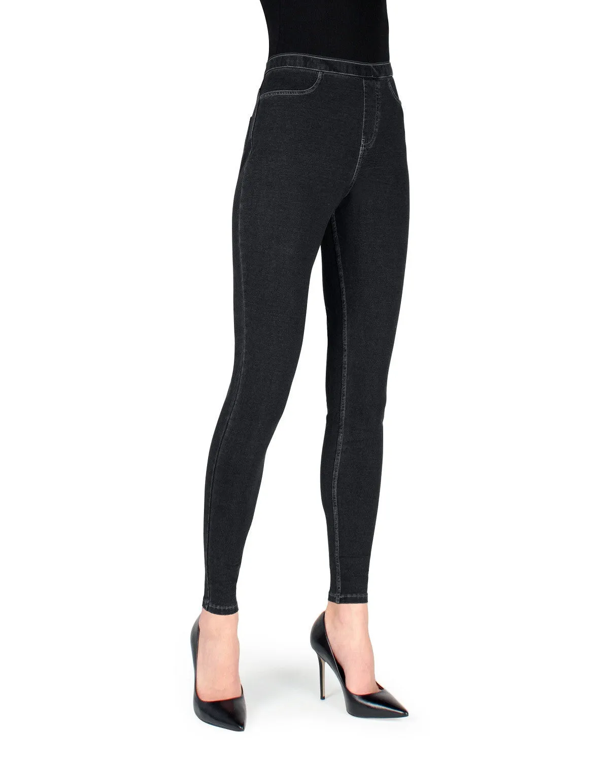Women's Alta Denim Jean High Waist Leggings sold by MeMoi product image thumbnail 4