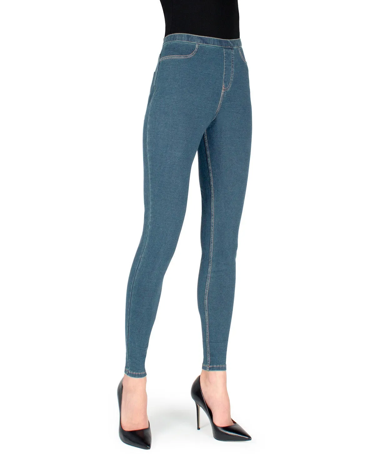 Women's Alta Denim Jean High Waist Leggings sold by MeMoi product image thumbnail 3