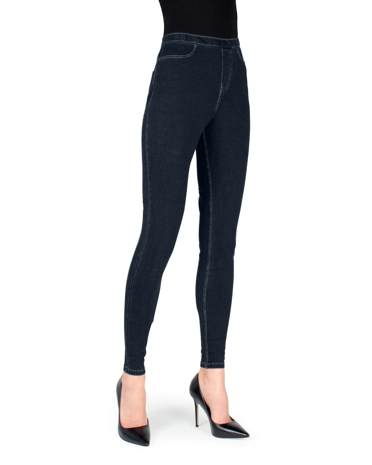 Women's Alta Denim Jean High Waist Leggings sold by MeMoi product image thumbnail 2