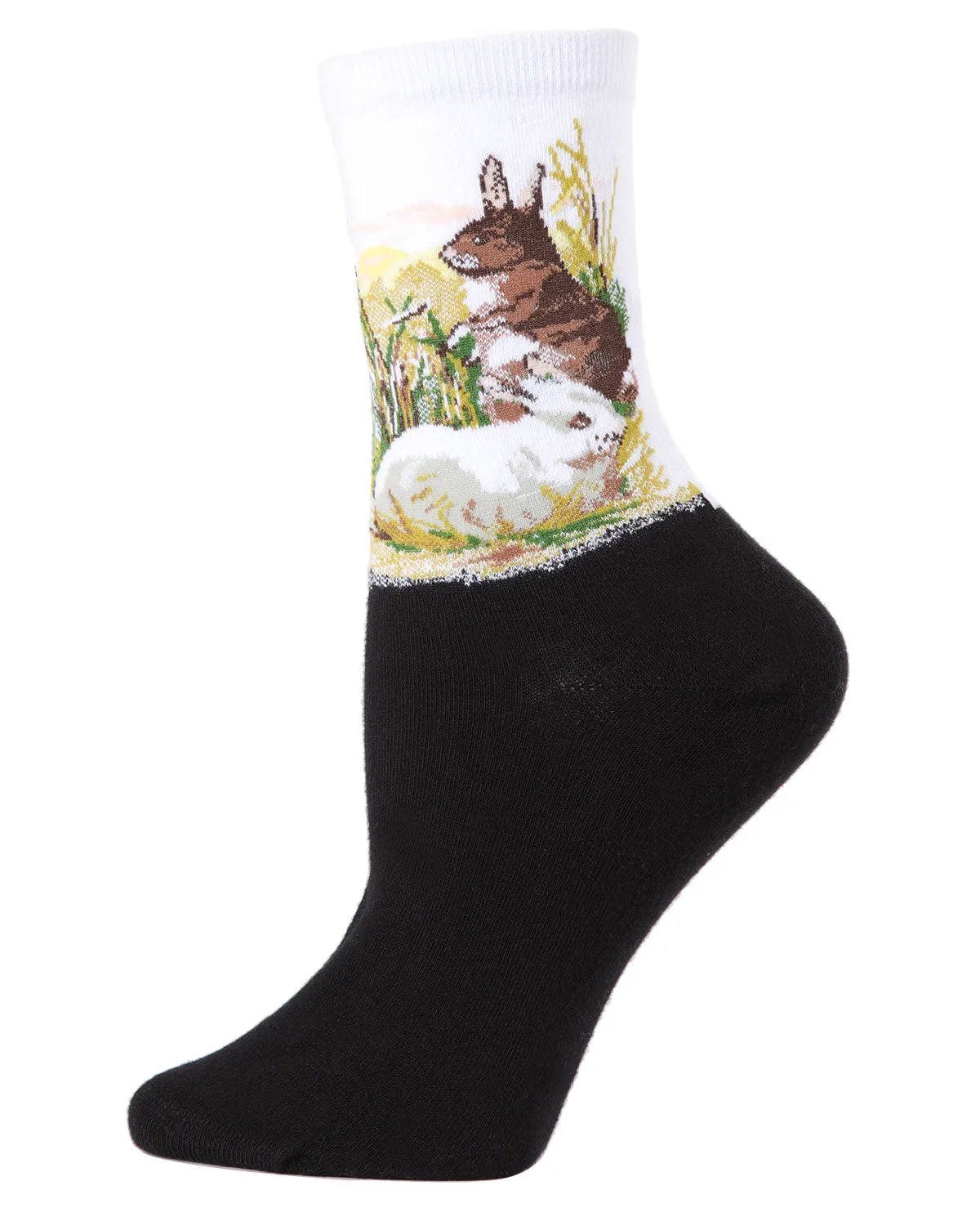 Women's Rabbit Limited Edition Art Cotton Blend Crew Sock sold by MeMoi