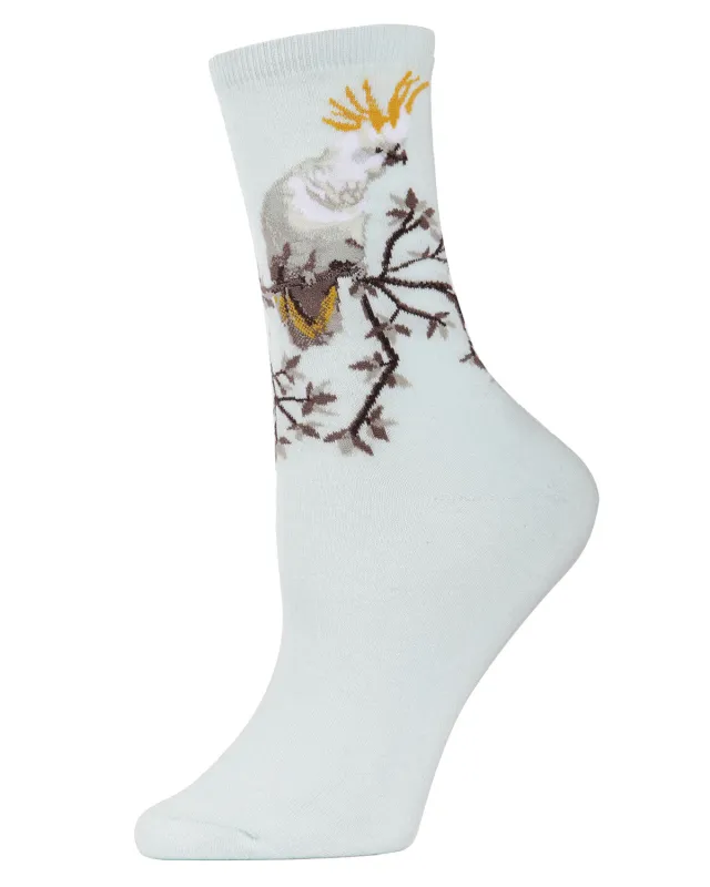 Women's Cockatoo Limited Edition Cotton Blend Art Crew Sock sold by MeMoi