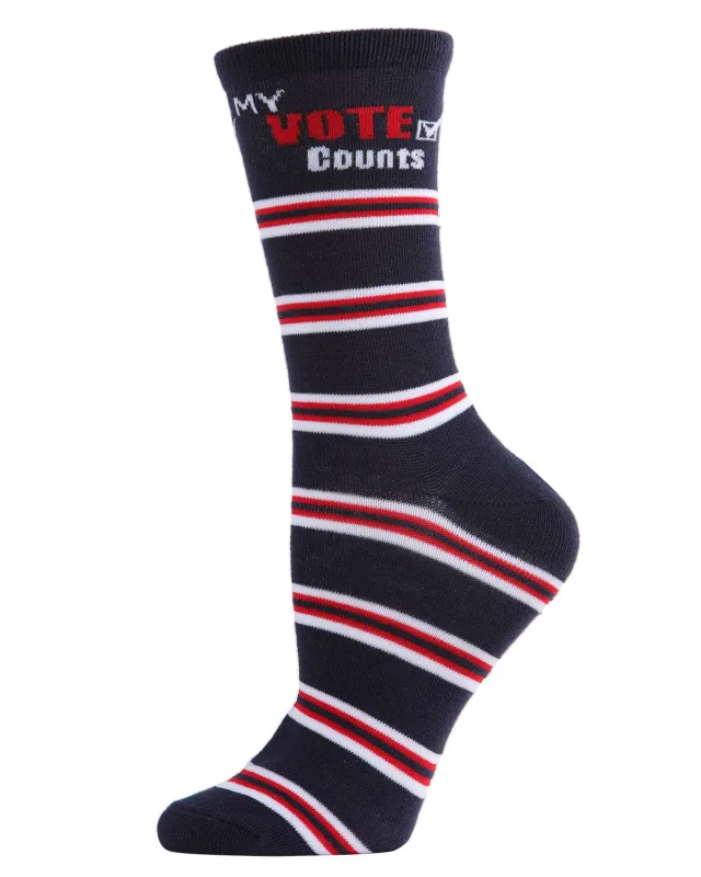 Unisex "My Vote Counts" Novelty Crew Socks made by MeMoi