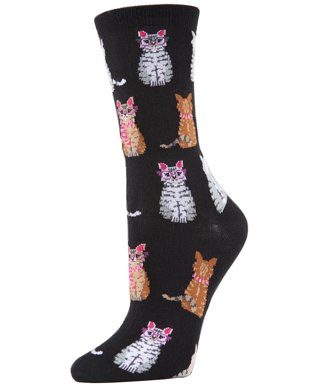 Studious Cats Bamboo Blend Crew Socks sold by MeMoi product image thumbnail 2