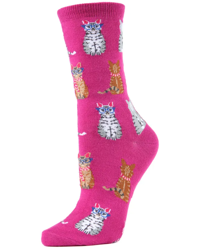 Studious Cats Bamboo Blend Crew Socks sold by MeMoi