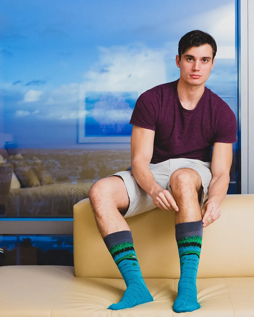 Men's Later Alligator Bamboo Blend Novelty Crew Sock sold by MeMoi product image thumbnail 4