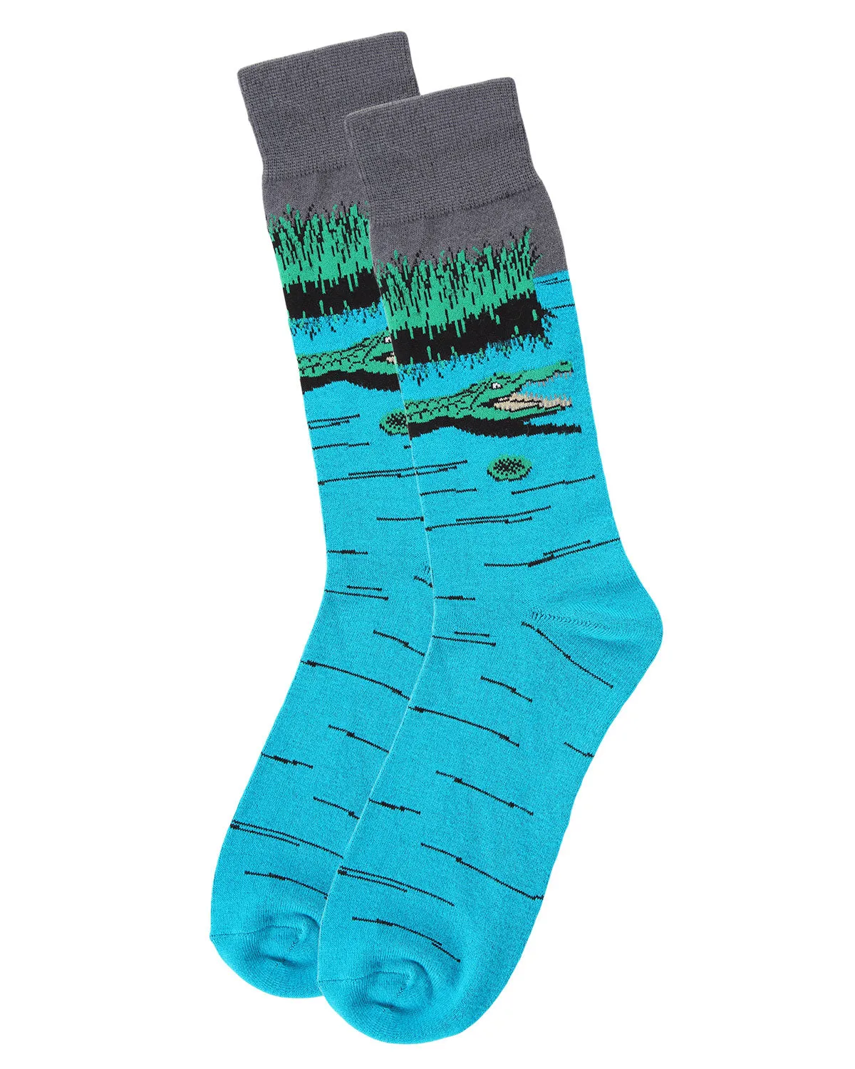 Men's Later Alligator Bamboo Blend Novelty Crew Sock sold by MeMoi product image thumbnail 2