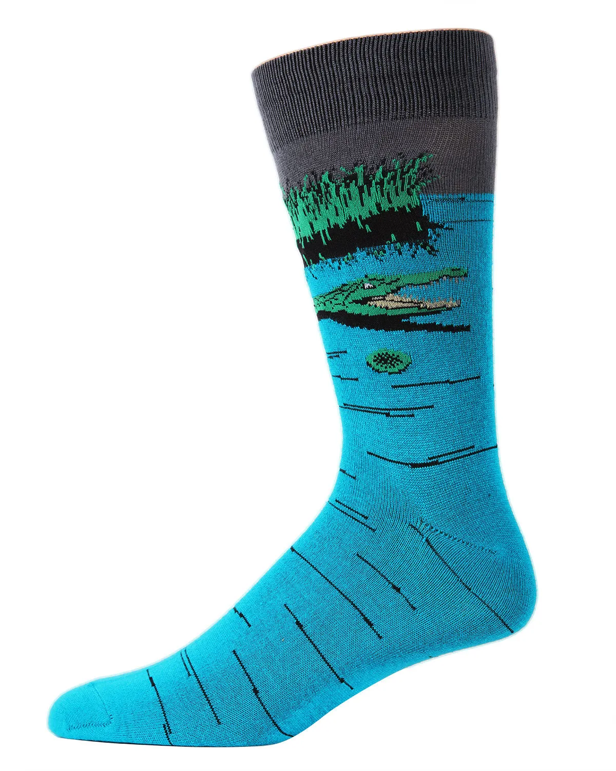 Men's Later Alligator Bamboo Blend Novelty Crew Sock sold by MeMoi