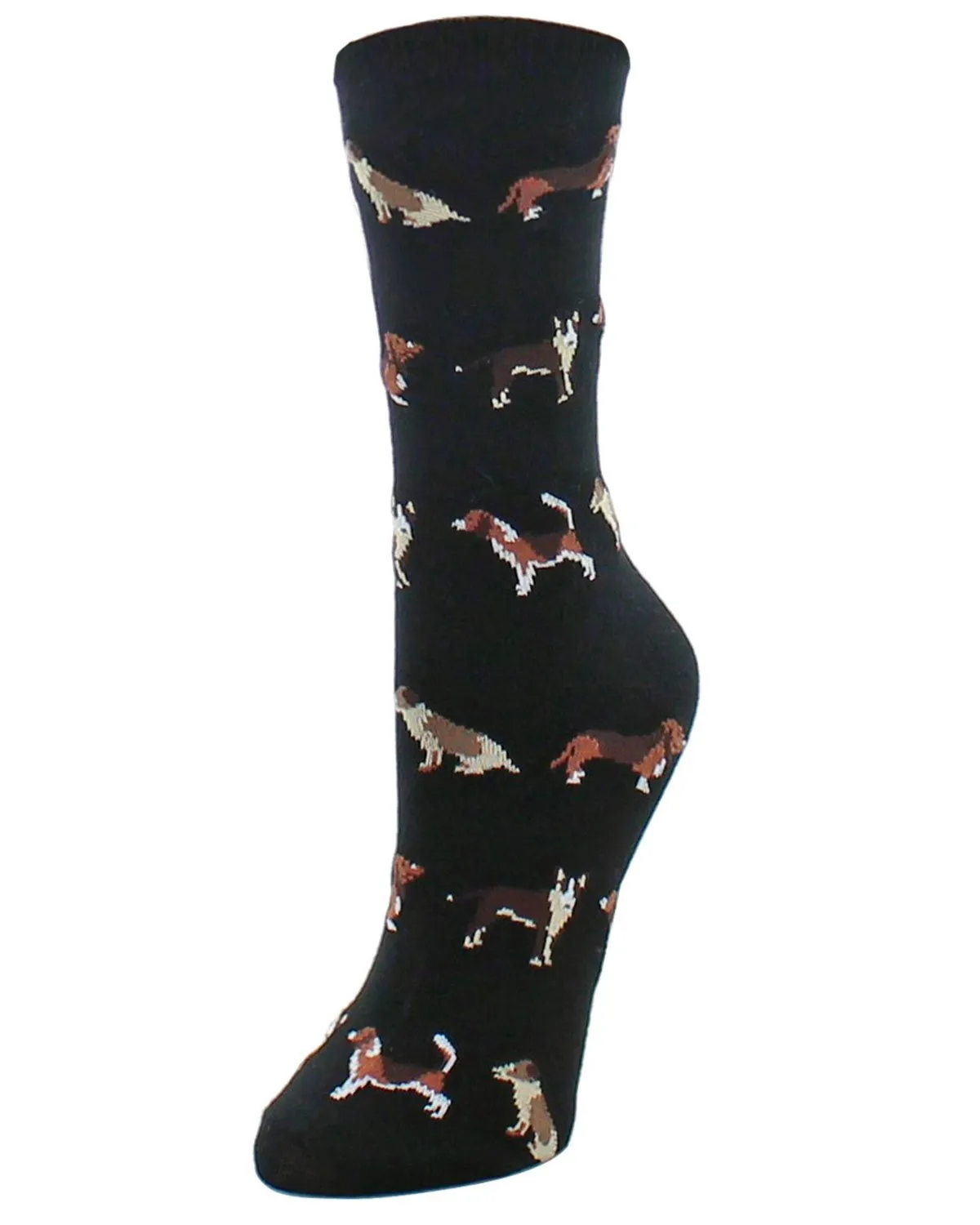 Puppy Parade Beagle & Pitbull Bamboo Blend Crew Socks sold by MeMoi
