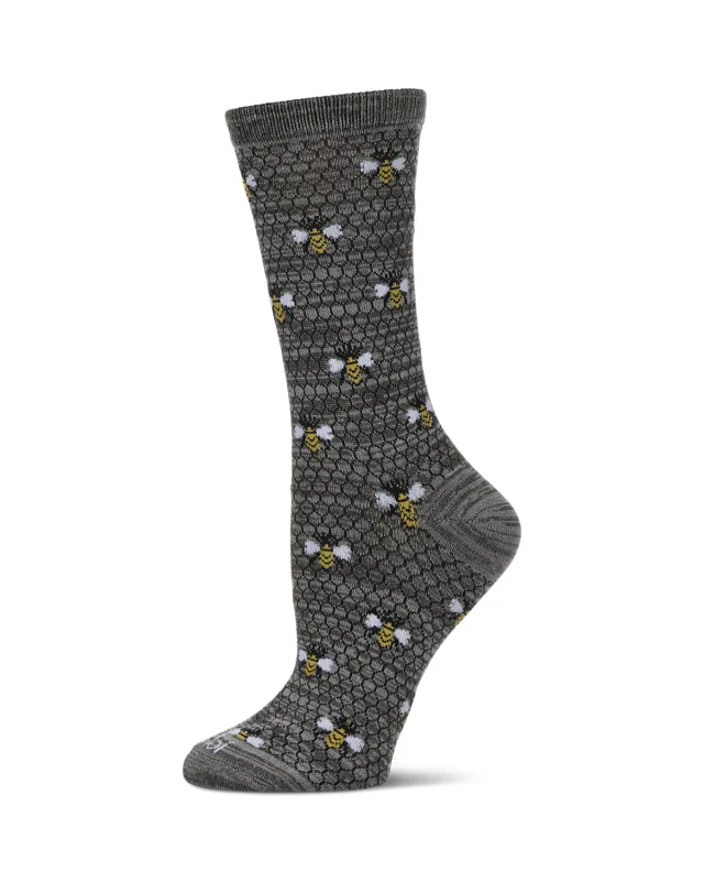 Honey Bee Bamboo Blend Crew Socks sold by MeMoi