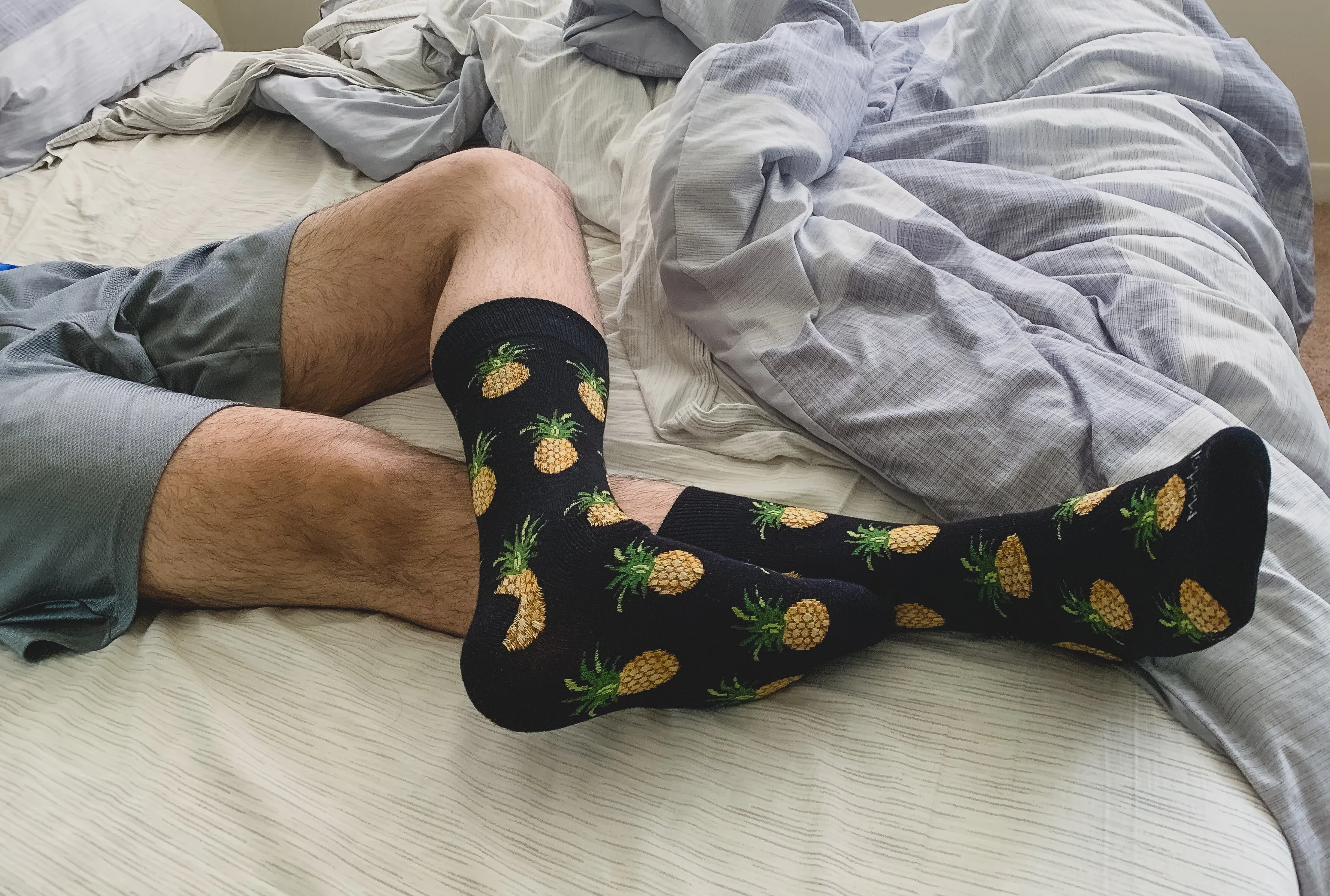 Men's Tasty Pineapples Bamboo Blend Novelty Crew Sock sold by MeMoi product image thumbnail 2
