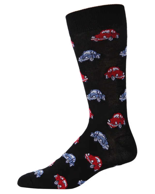 Men's "Love Bug" Rayon from Bamboo Blend Novelty Crew Sock sold by MeMoi