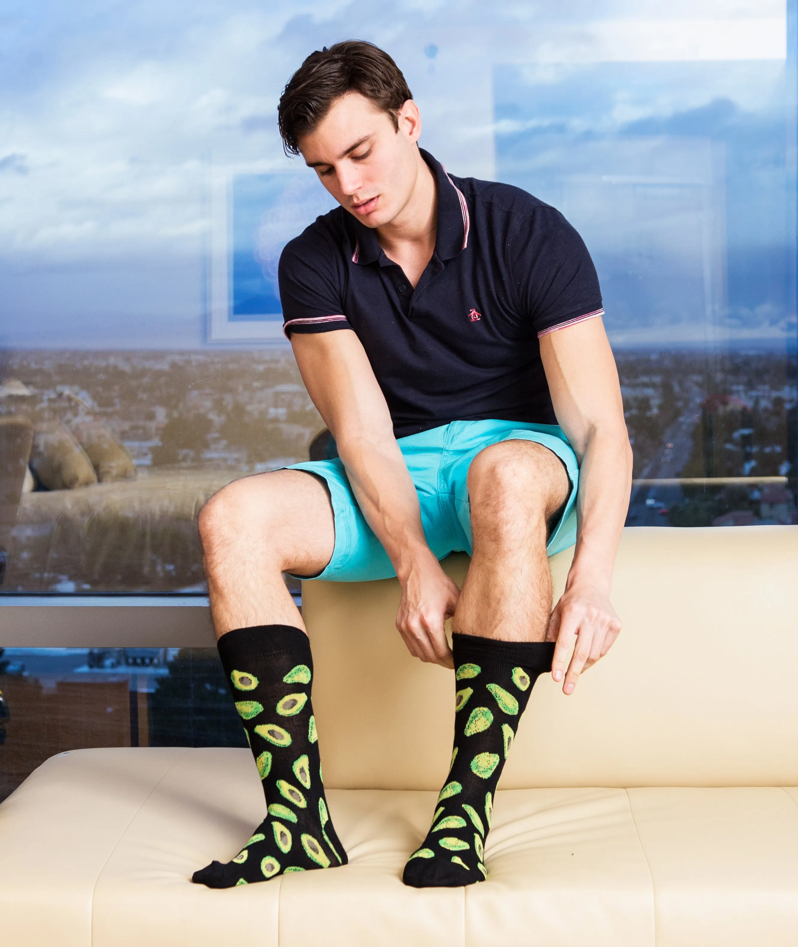 Men's Avocado Bamboo Blend Funny Novelty Crew Sock sold by MeMoi product image thumbnail 2