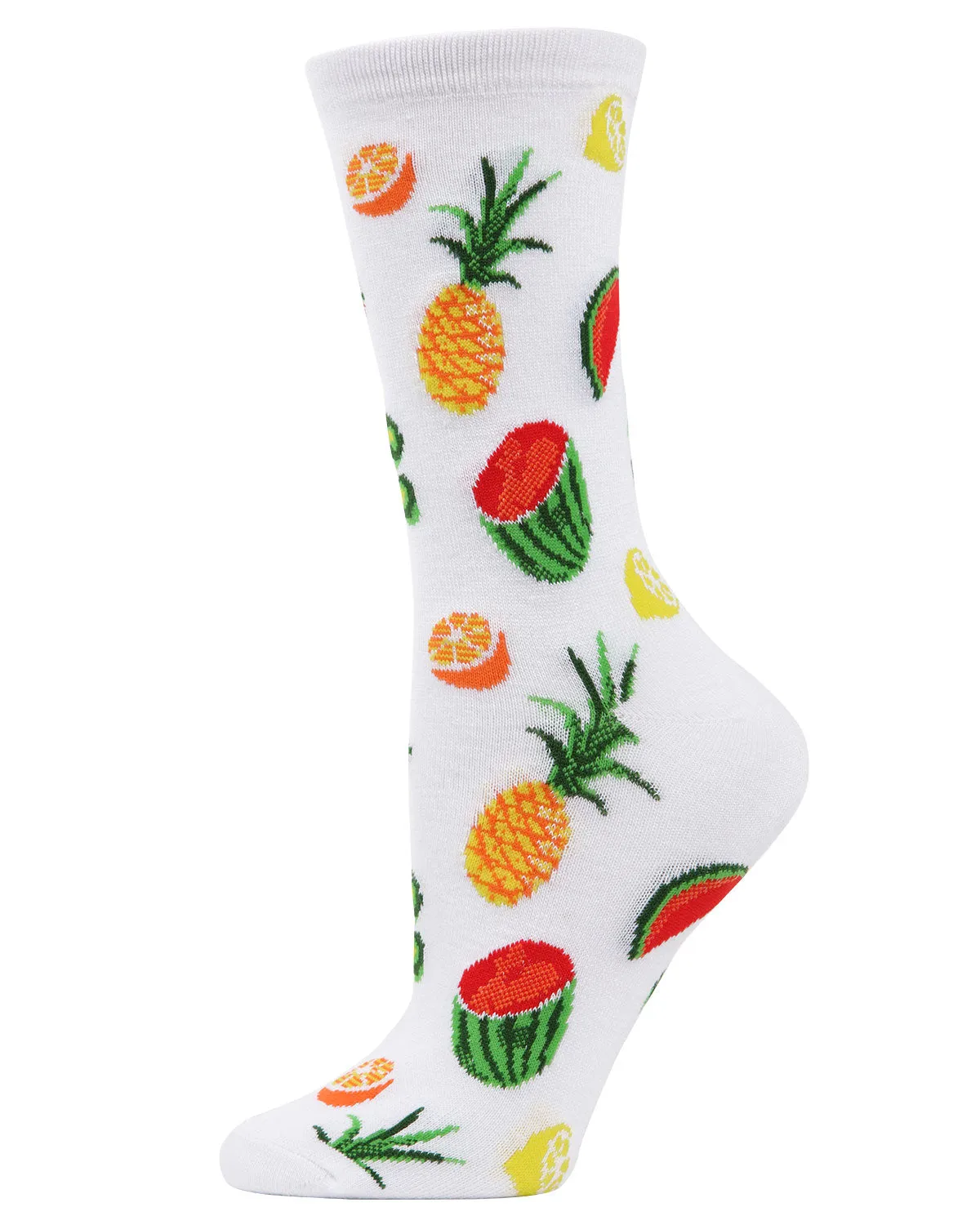 Tropical Fruit Bamboo Blend Crew Socks sold by MeMoi
