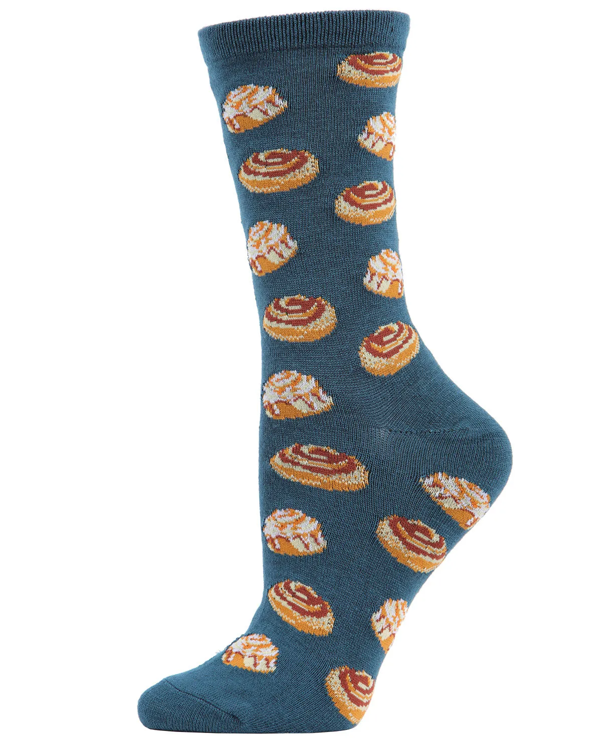 Cinnamon Bun Chocolate Bamboo Blend Crew Socks sold by MeMoi product image thumbnail 2