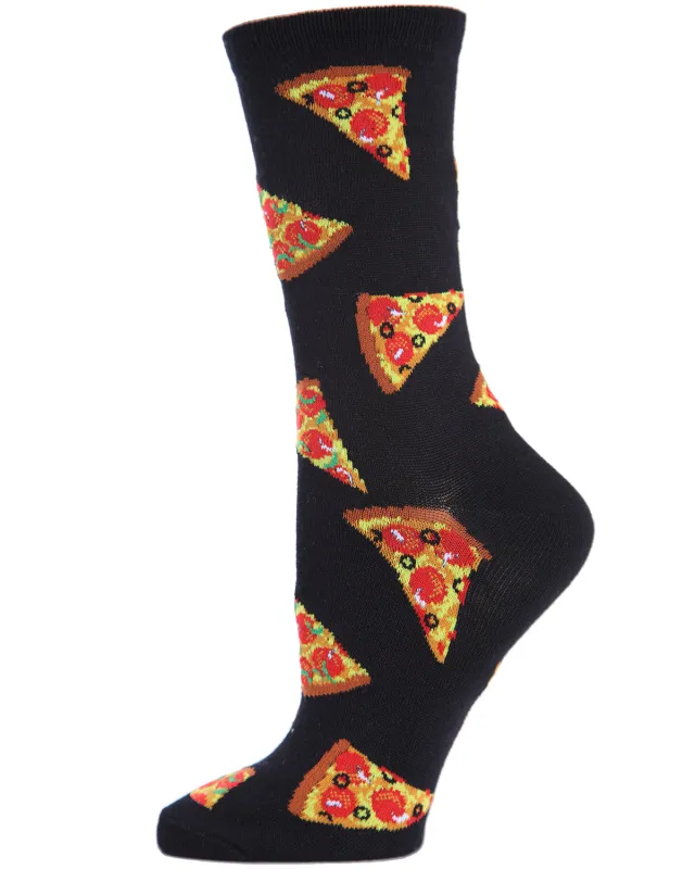 Pizza Slice Bamboo Blend Crew Socks sold by MeMoi