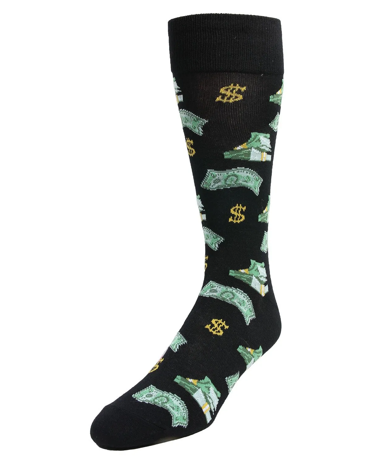Money Bags Cash Print Bamboo Blend Men's Crew Socks sold by MeMoi product image thumbnail 4
