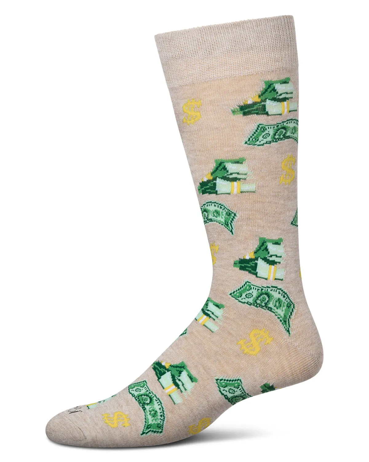 Money Bags Cash Print Bamboo Blend Men's Crew Socks sold by MeMoi product image thumbnail 2