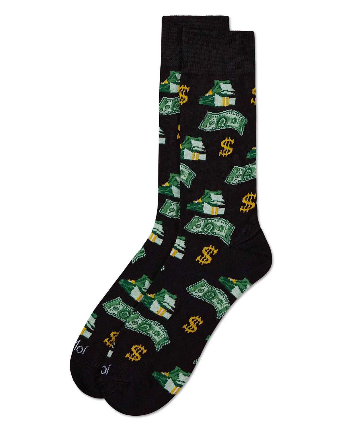 Money Bags Cash Print Bamboo Blend Men's Crew Socks sold by MeMoi product image thumbnail 5