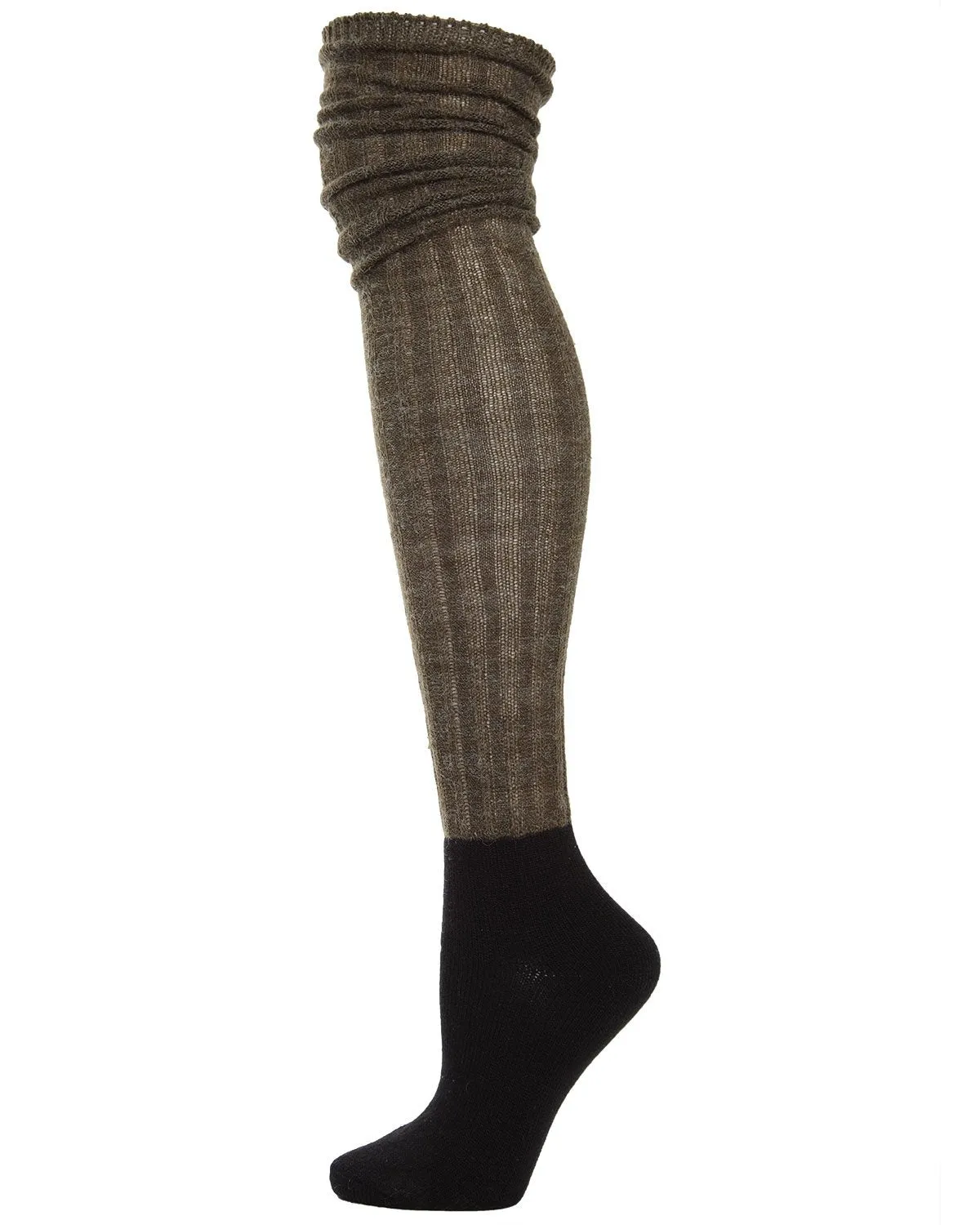 Rib Over The Knee Contrasting Foot Sock sold by MeMoi product image thumbnail 2