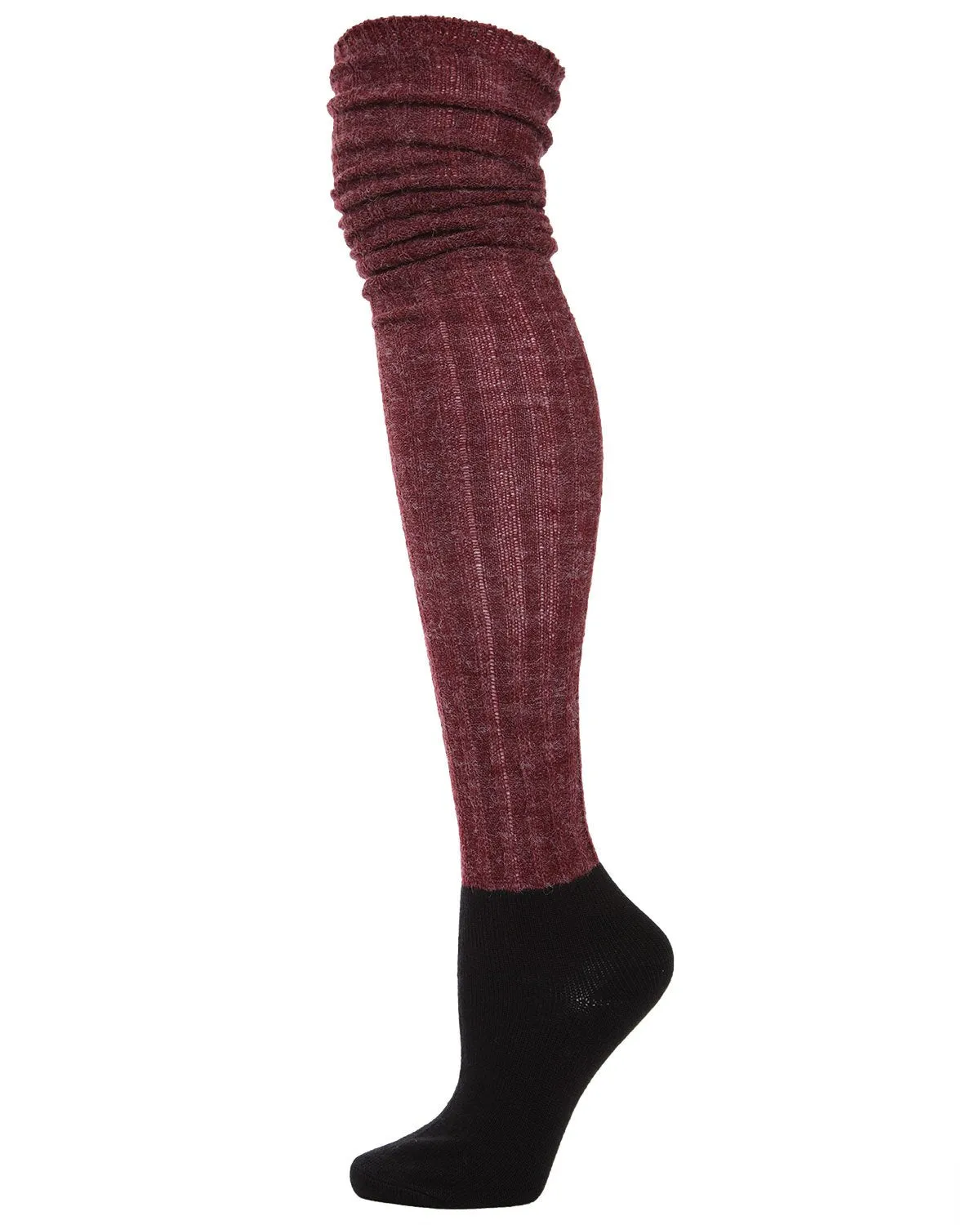 Rib Over The Knee Contrasting Foot Sock sold by MeMoi product image thumbnail 4