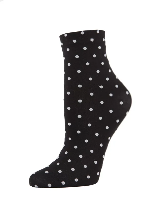 Women's On The Dot Polka Double Stretch Anklet Sock sold by MeMoi