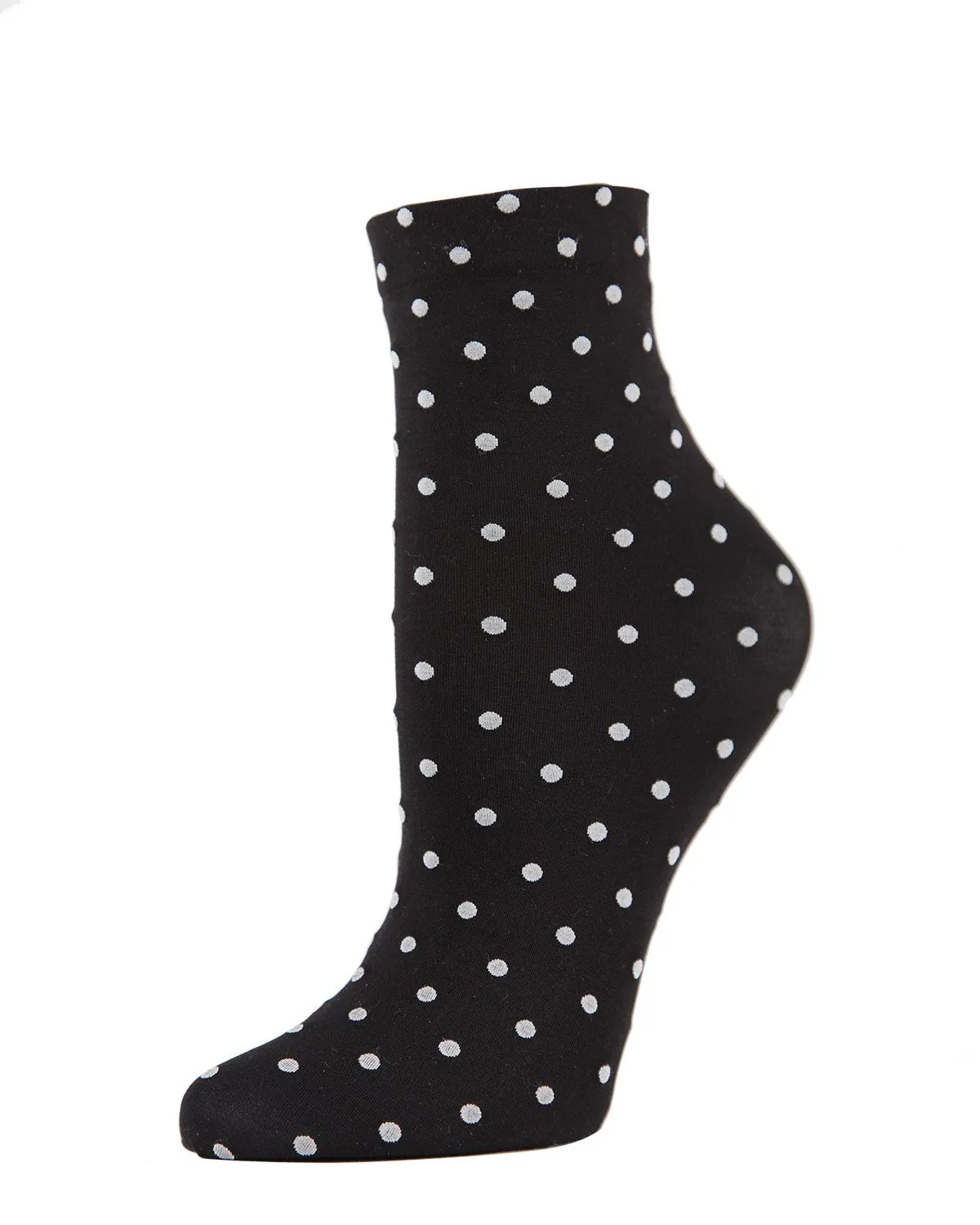 Women's On The Dot Polka Double Stretch Anklet Sock sold by MeMoi
