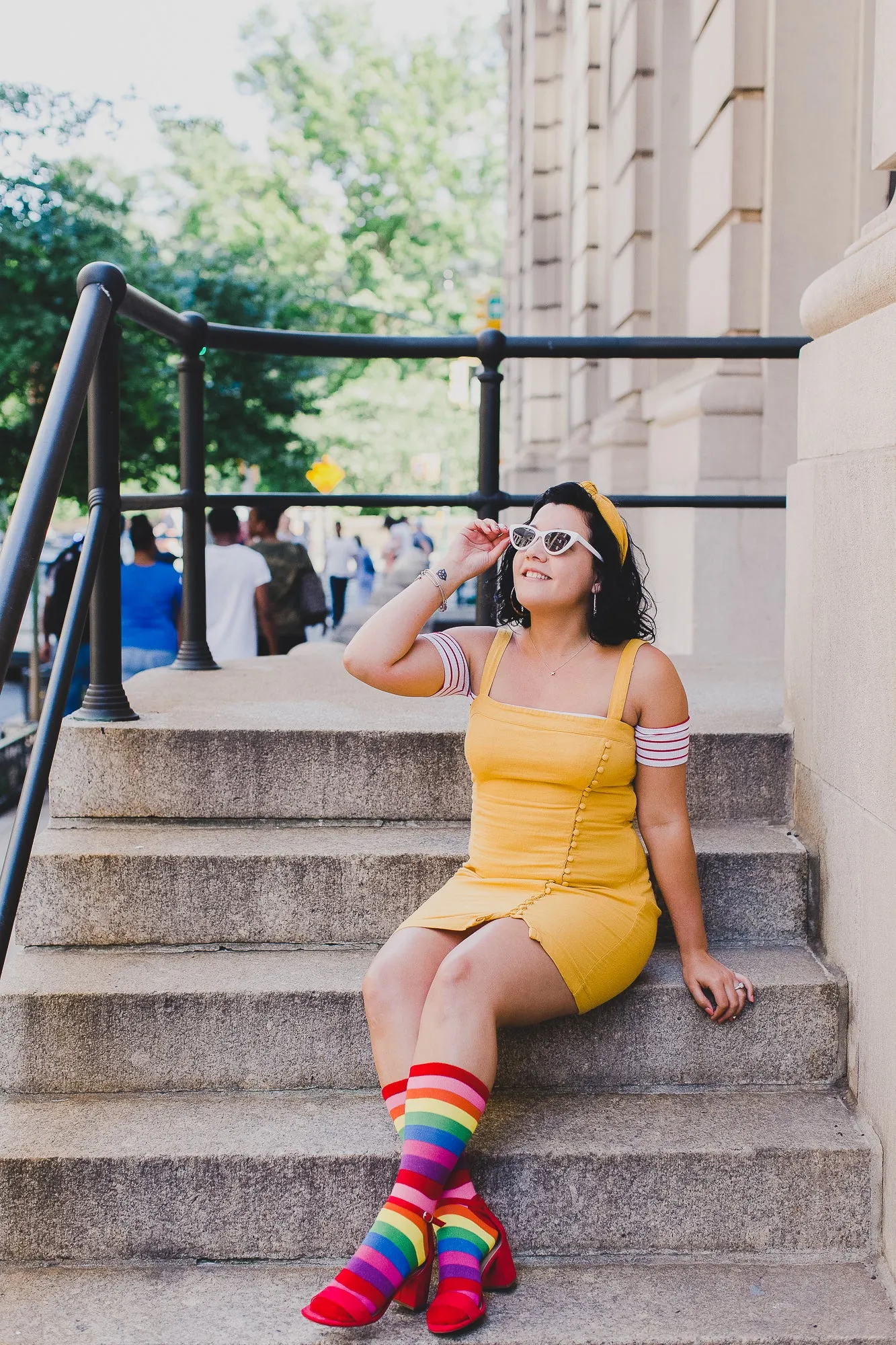 Women's Colors of the Rainbow Bright Stripe Crew Sock sold by MeMoi product image thumbnail 3