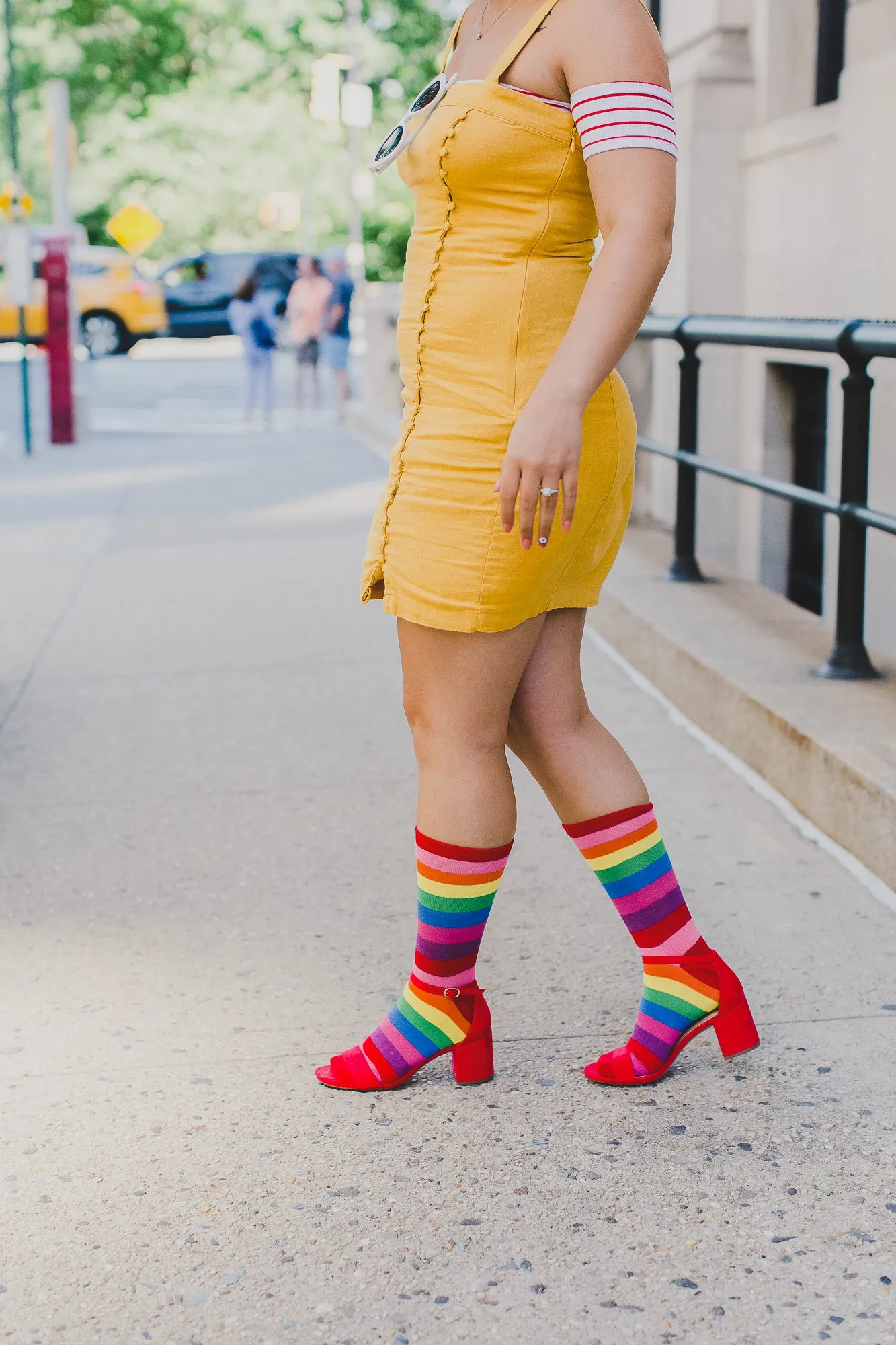 Women's Colors of the Rainbow Bright Stripe Crew Sock sold by MeMoi product image thumbnail 5