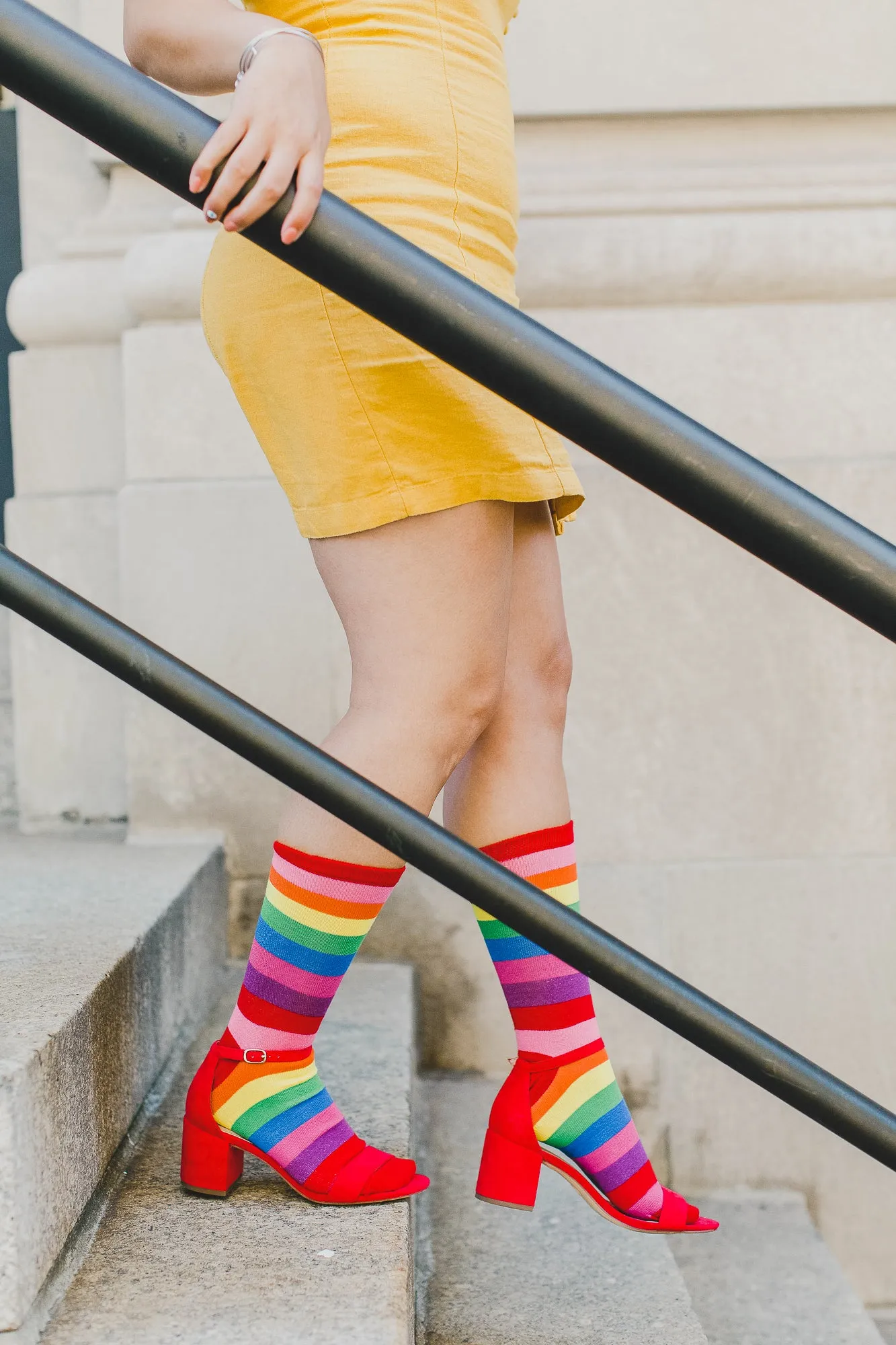 Women's Colors of the Rainbow Bright Stripe Crew Sock sold by MeMoi product image thumbnail 4