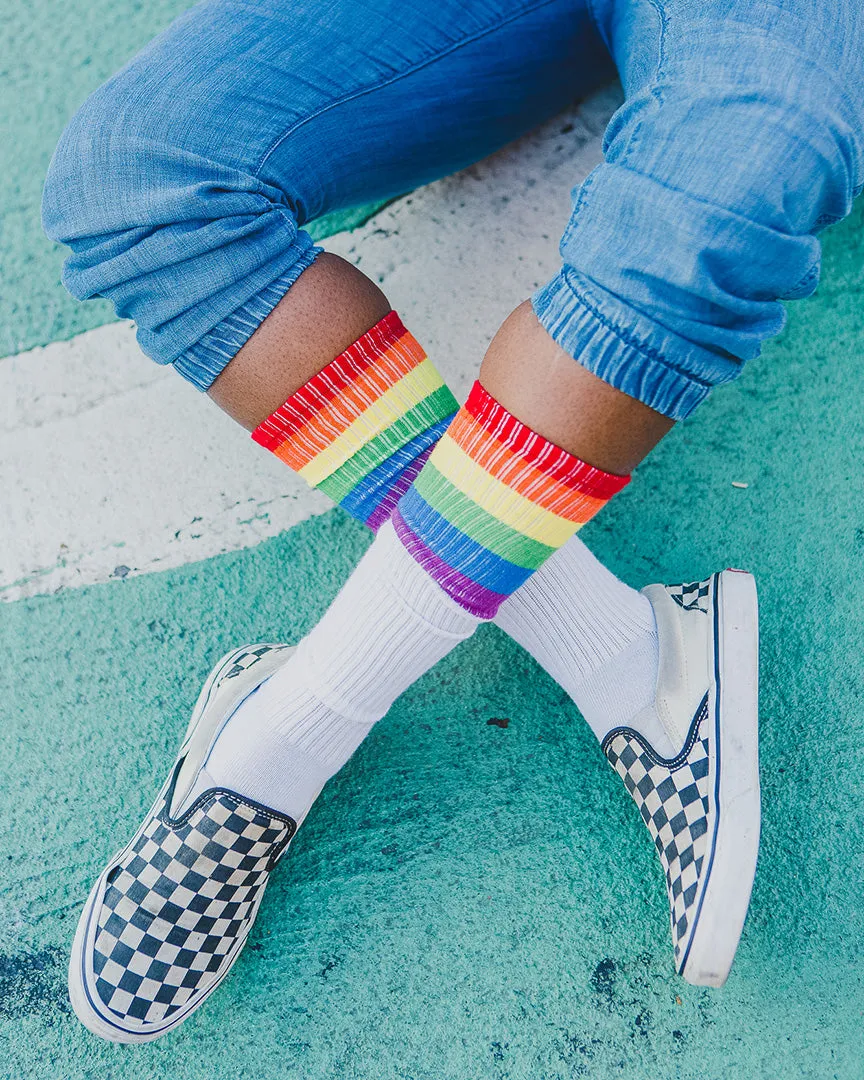 Women's Rainbow Rugby Ribbed Knee High Socks sold by MeMoi product image thumbnail 2