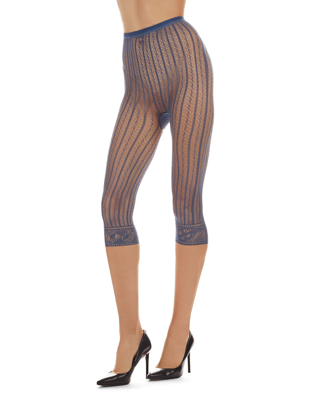 Moonlight Blue Linear Footless Net Tights sold by MeMoi product image thumbnail 2