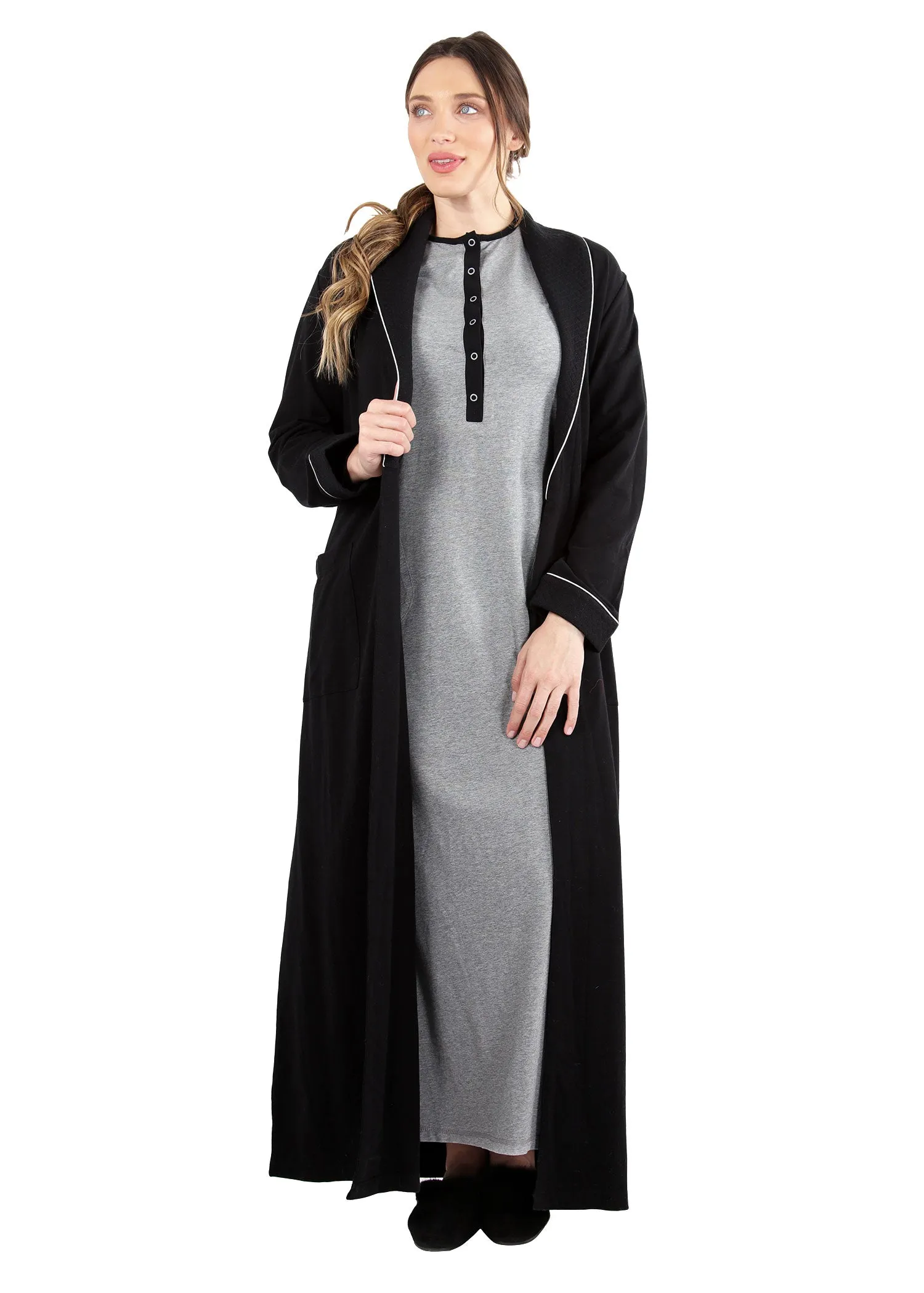 Women's Cotton Blend Heavy Quilted Full-Length Robe sold by MeMoi product image thumbnail 5