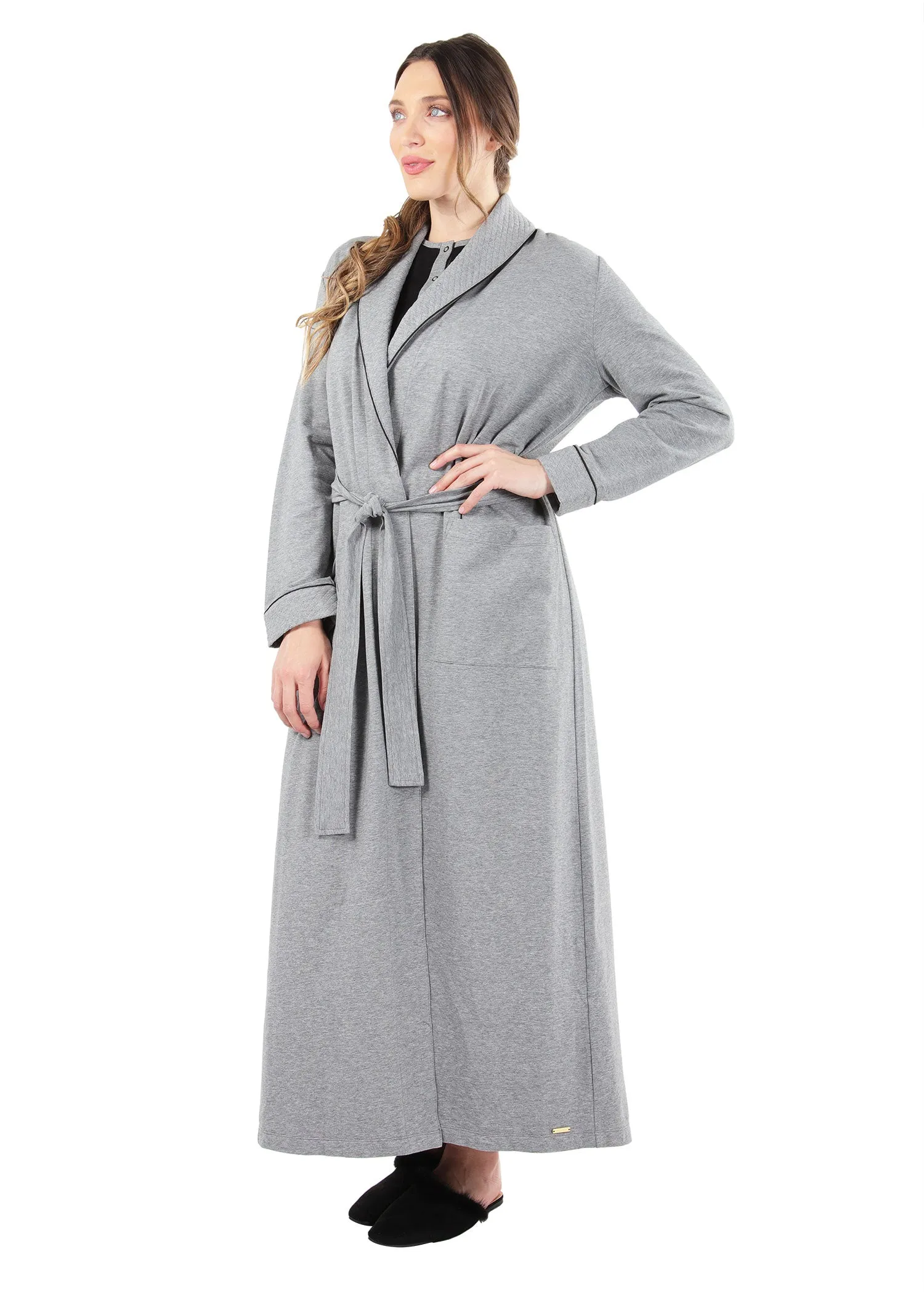 Women's Cotton Blend Heavy Quilted Full-Length Robe sold by MeMoi product image thumbnail 3