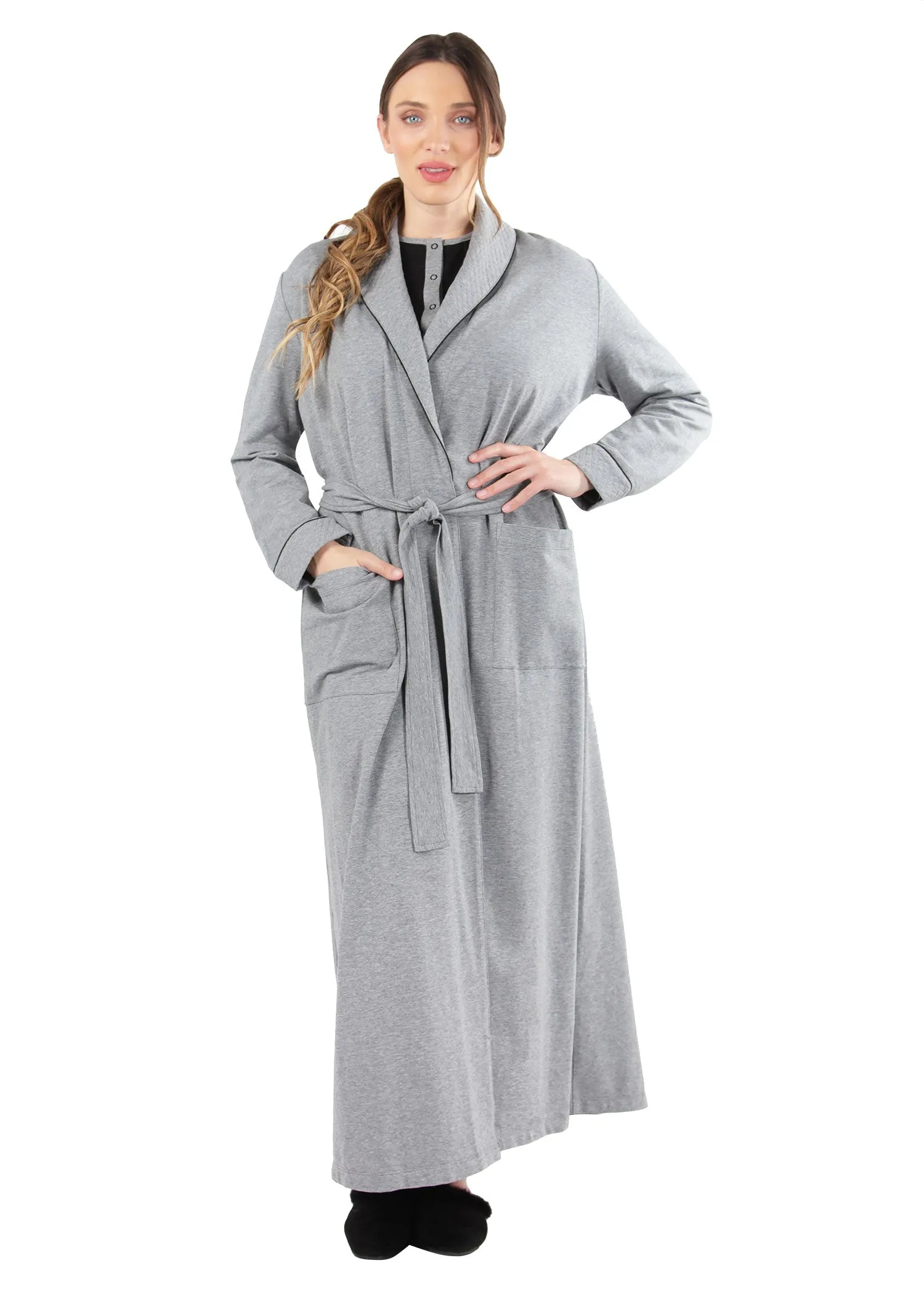 Women's Cotton Blend Heavy Quilted Full-Length Robe sold by MeMoi