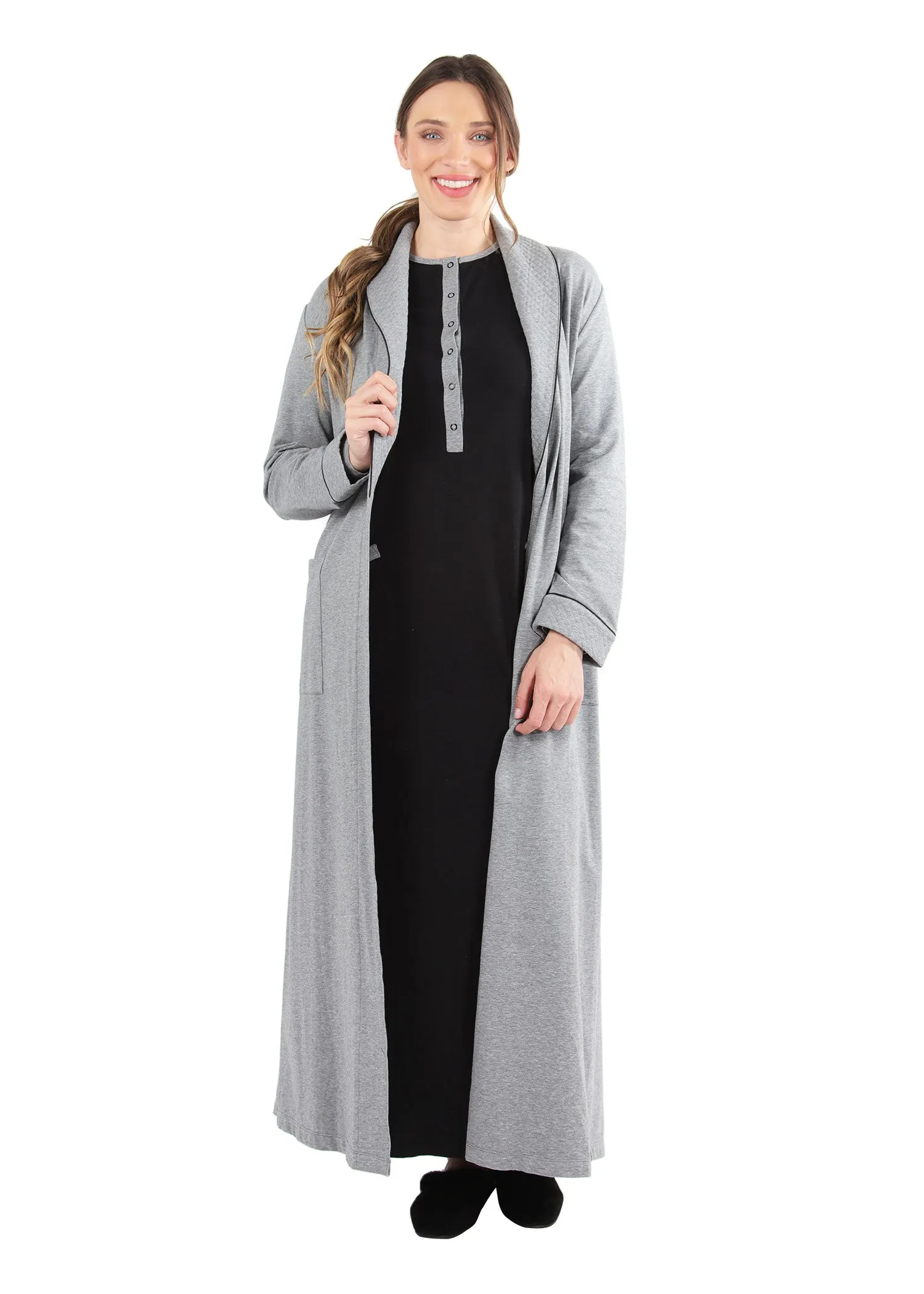 Women's Cotton Blend Heavy Quilted Full-Length Robe sold by MeMoi product image thumbnail 2