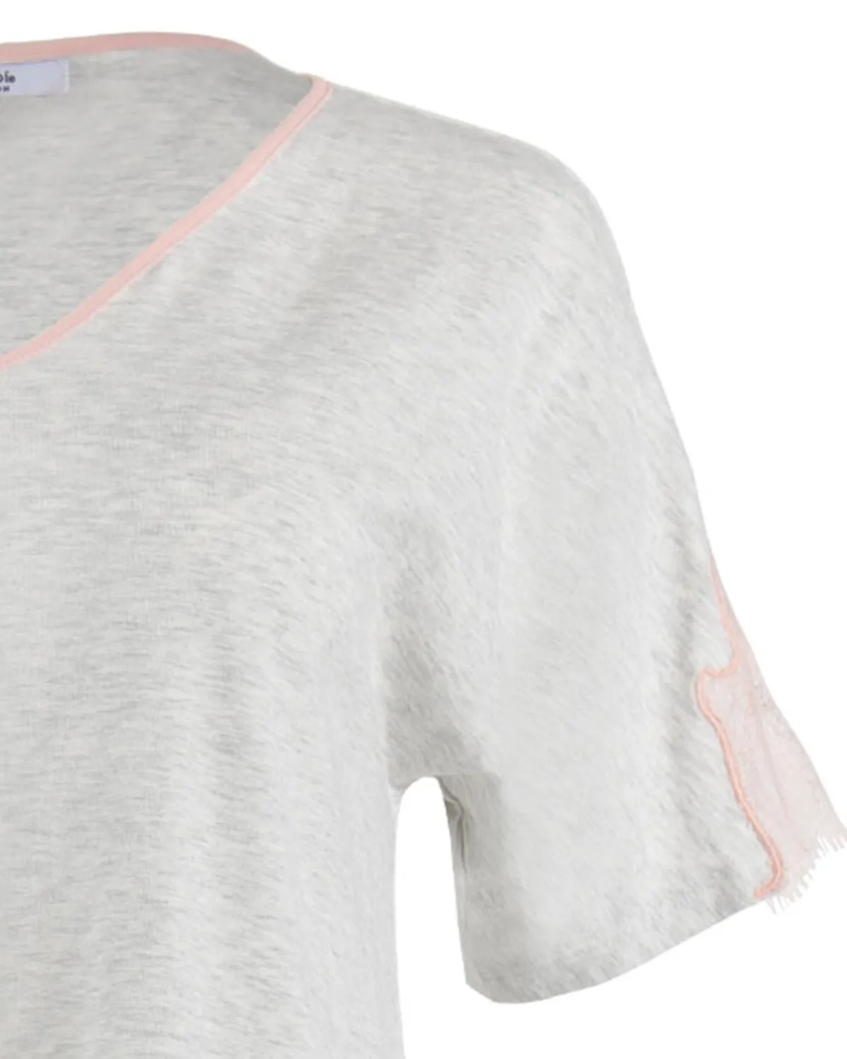 Women's Cotton Blend Lace Trim Short Sleeve Top and Pants Sleep Set sold by MeMoi product image thumbnail 3