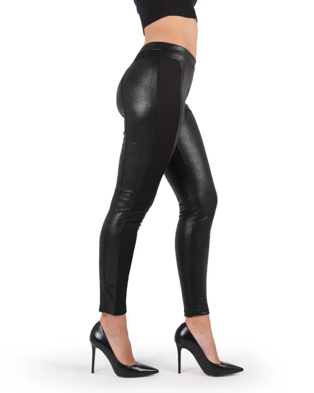 Cobblestone Vegan Leather Side Panel Leggings sold by MeMoi