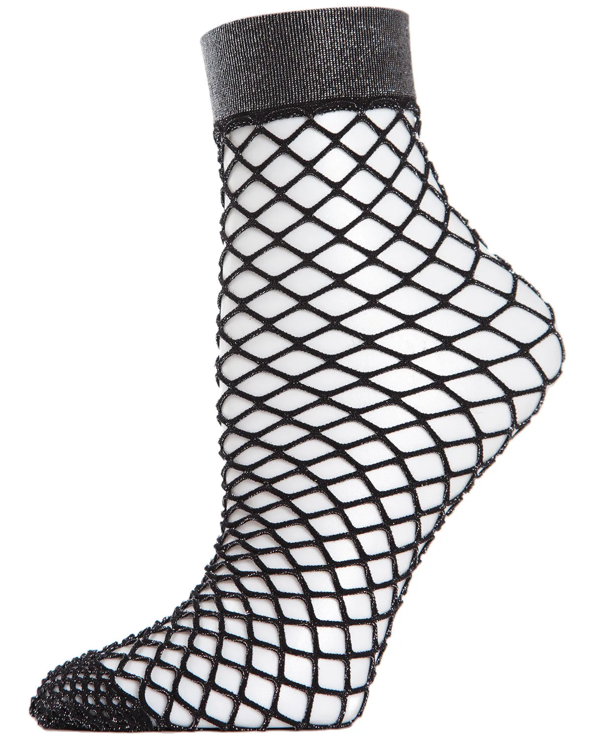 Women's All Net Shimmery Glitter Fishnet Anklet Sock sold by MeMoi
