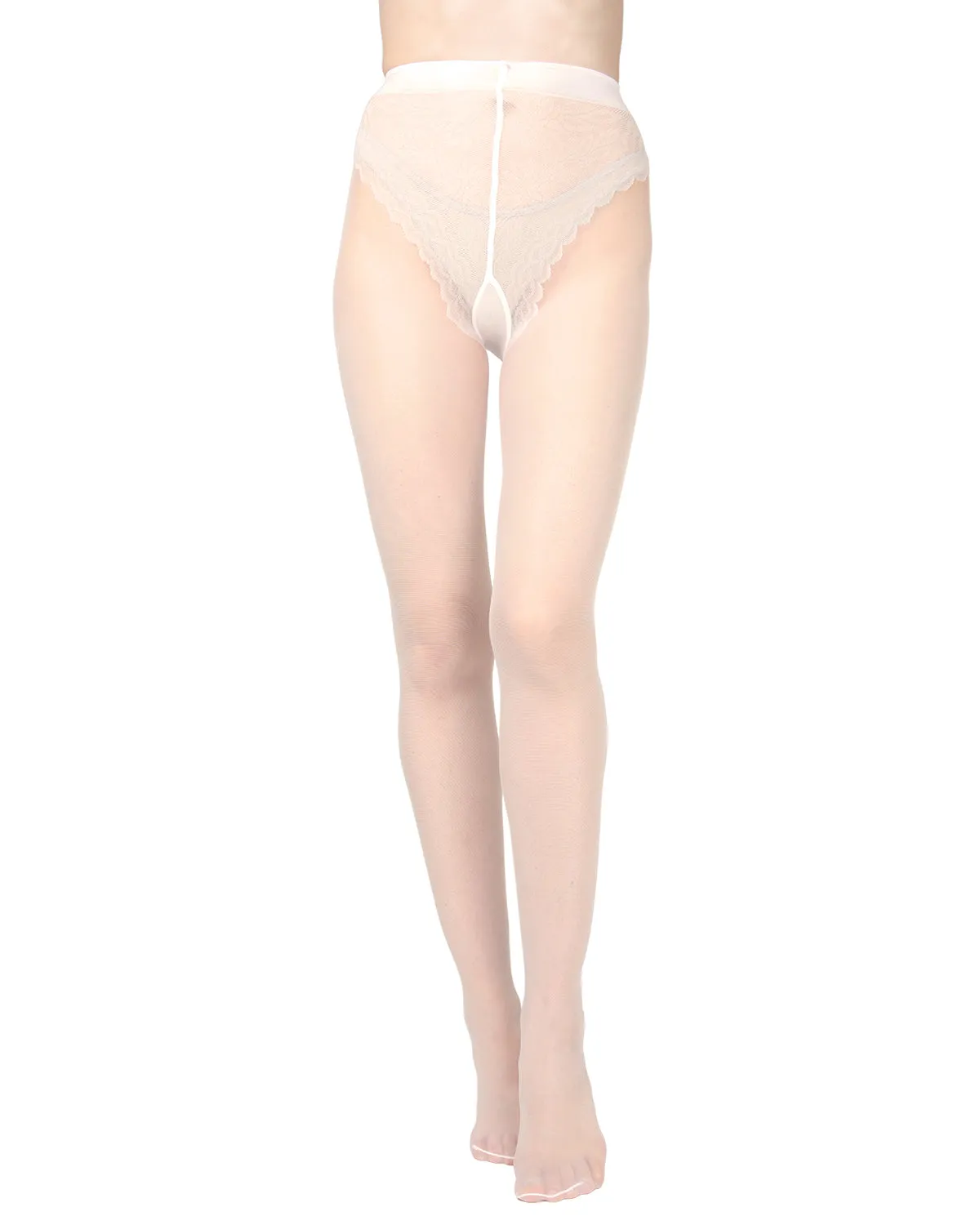 Women's Cherish Lace Bikini Brief 20 Denier Sheer Pantyhose sold by MeMoi product image thumbnail 3